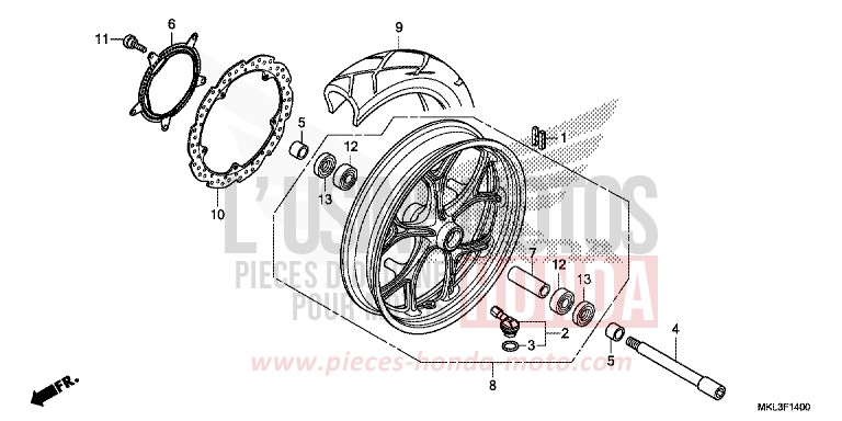 VORDERRAD von NC750X "Meca" GLINT WAVE BLUE METALLIC (B197) von 2020